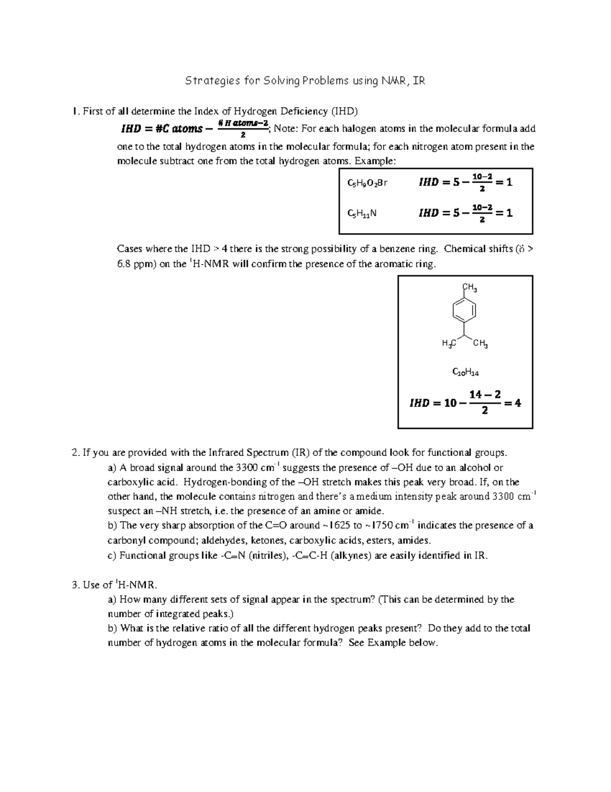 NMR & IR Spectroscopy: Problem-Solving Strategies for Chem 101 - Studocu