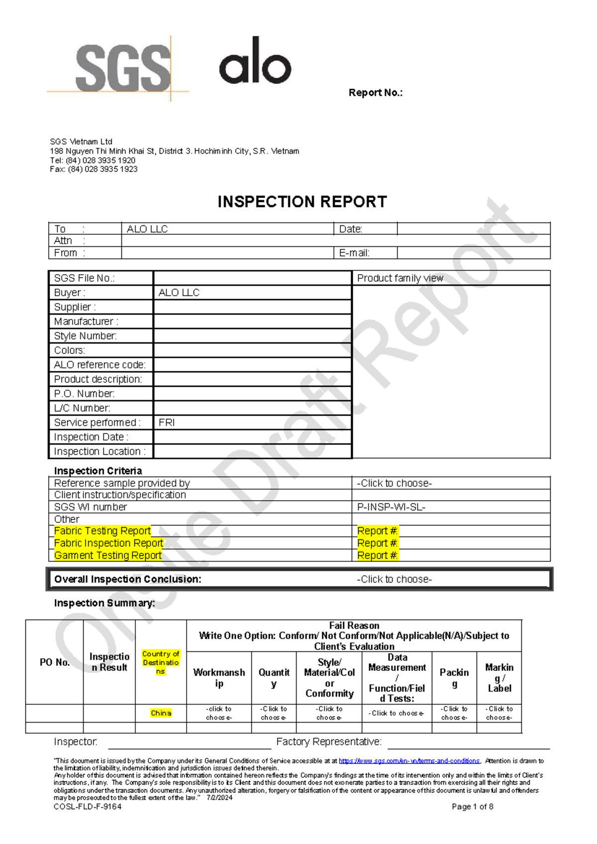 COSL-FLD-F-9164 ALO LLC FRI Inspection Report Format 10.14.24 - Studocu