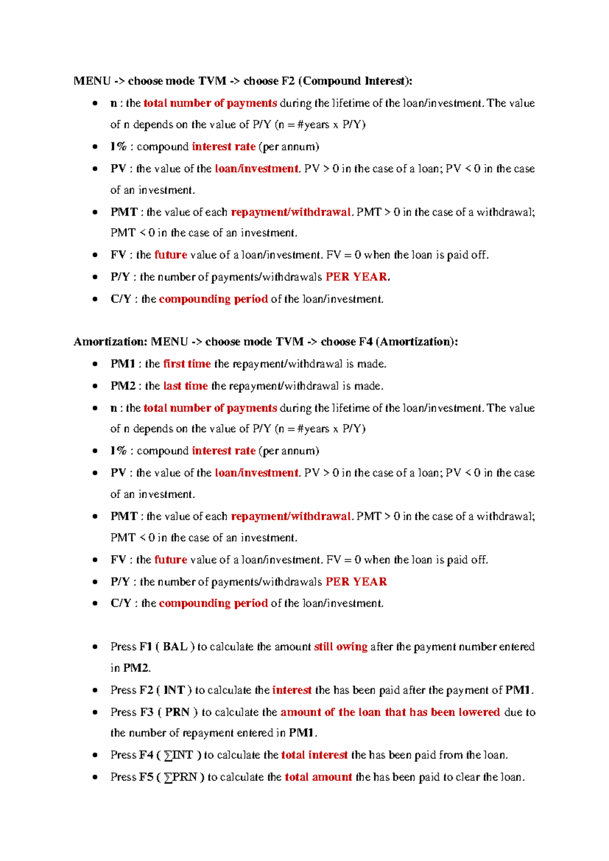 Financial Mathematics Using Graphic Calculators - MENU -> choose mode ...