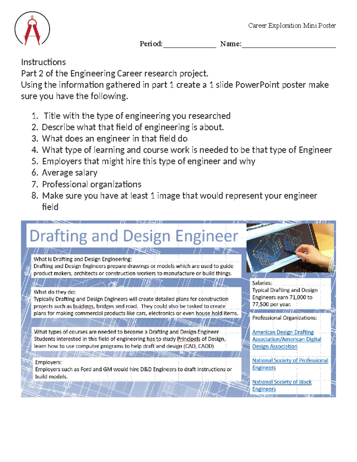 ENGR 101: Career Exploration Mini Poster Assignment Guidelines - Studocu
