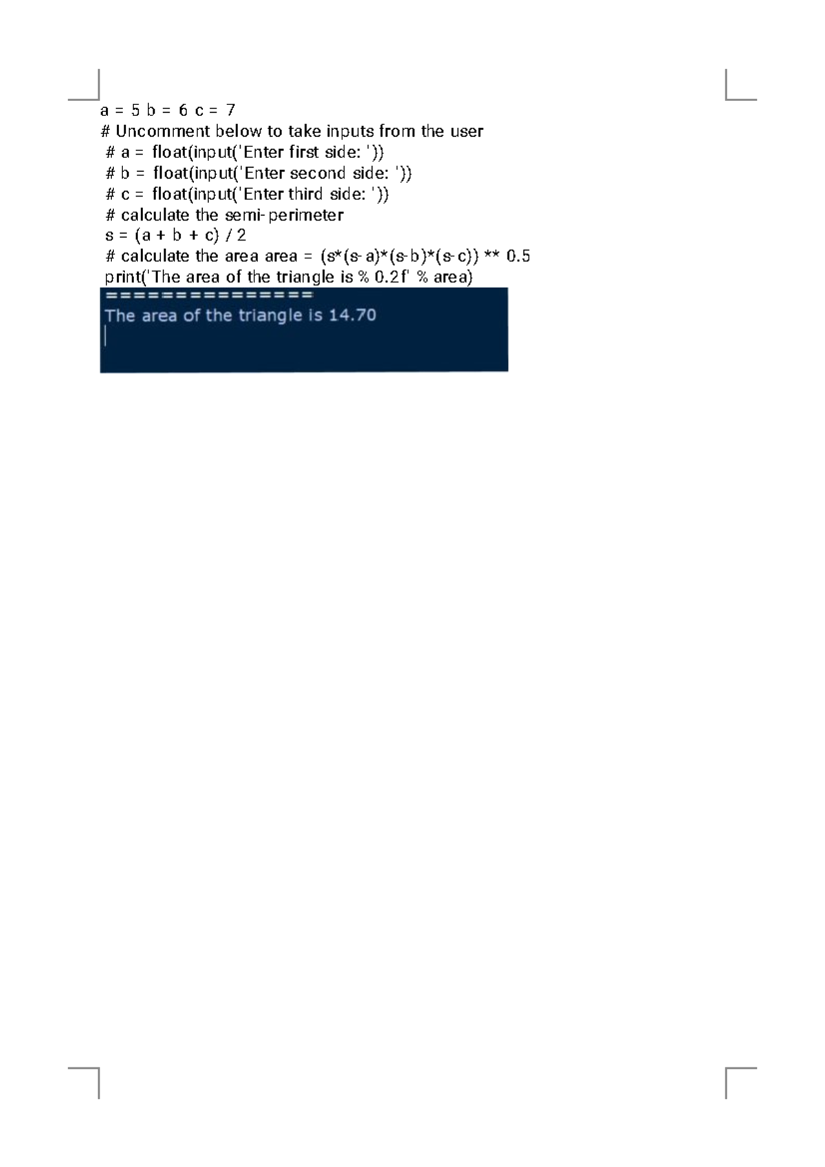 Py 13 - Python - Computer Science and Engineering (AIML) - a = 5 b = 6 ...