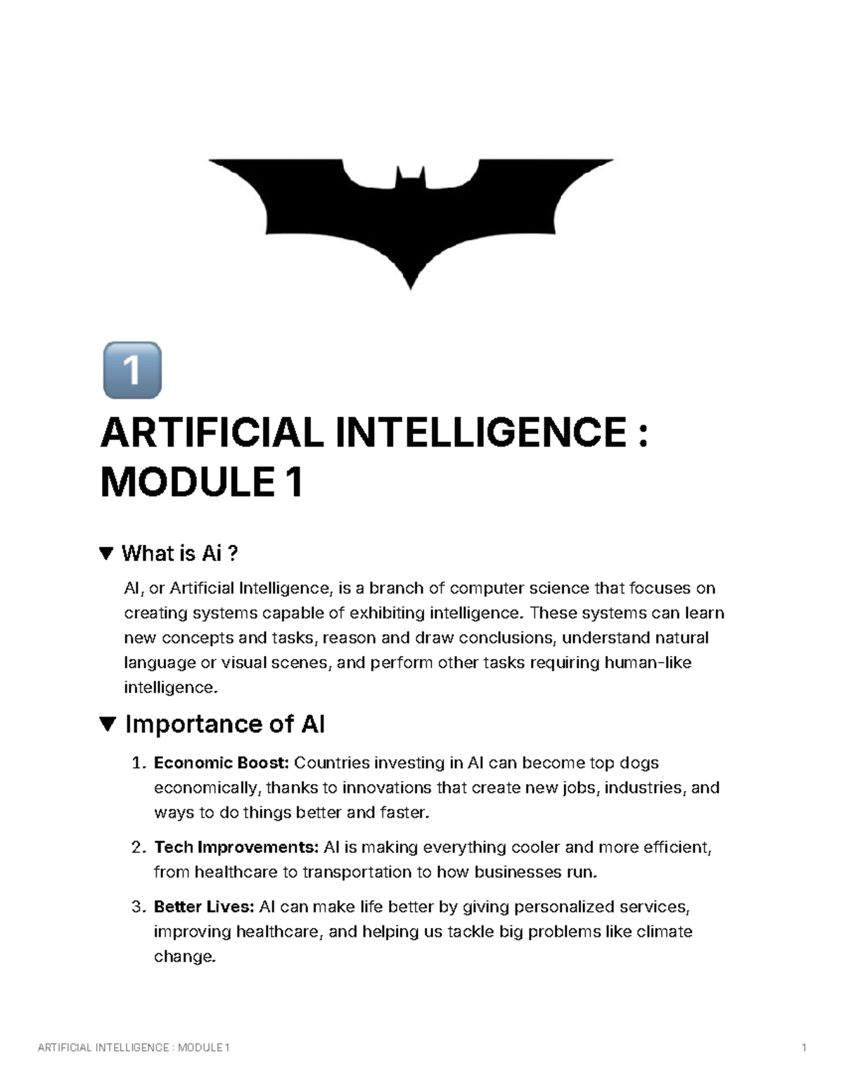 Artificial Intelligence Module 1 - 󾠮 ARTIFICIAL INTELLIGENCE : MODULE 1 ...