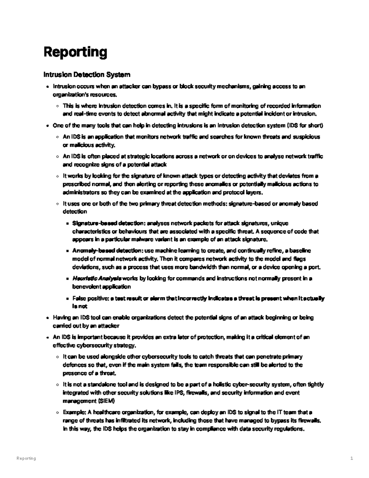 Notes on IDS & SIEM: Understanding Intrusion Detection Systems - Studocu