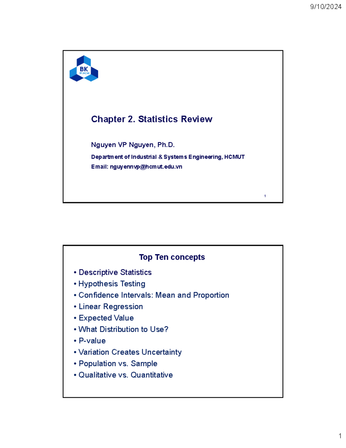 Chapter 2 Statistics Review Notes for Course 2024 (INDSE) - Studocu