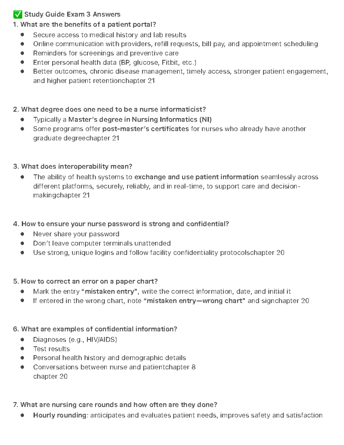 Fundamentals Study Guide: Exam 3 Answers and Key Concepts - Studocu
