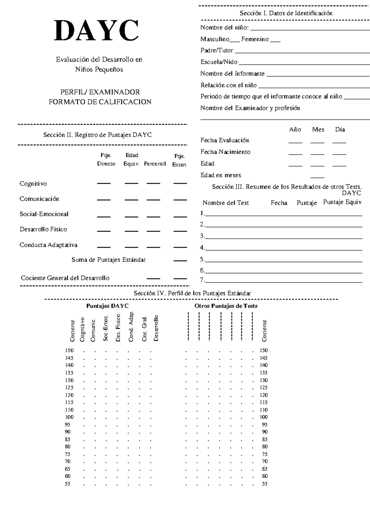 Resultados de la Evaluación DAYC - Subtest Cognitivo y Comunicación ...