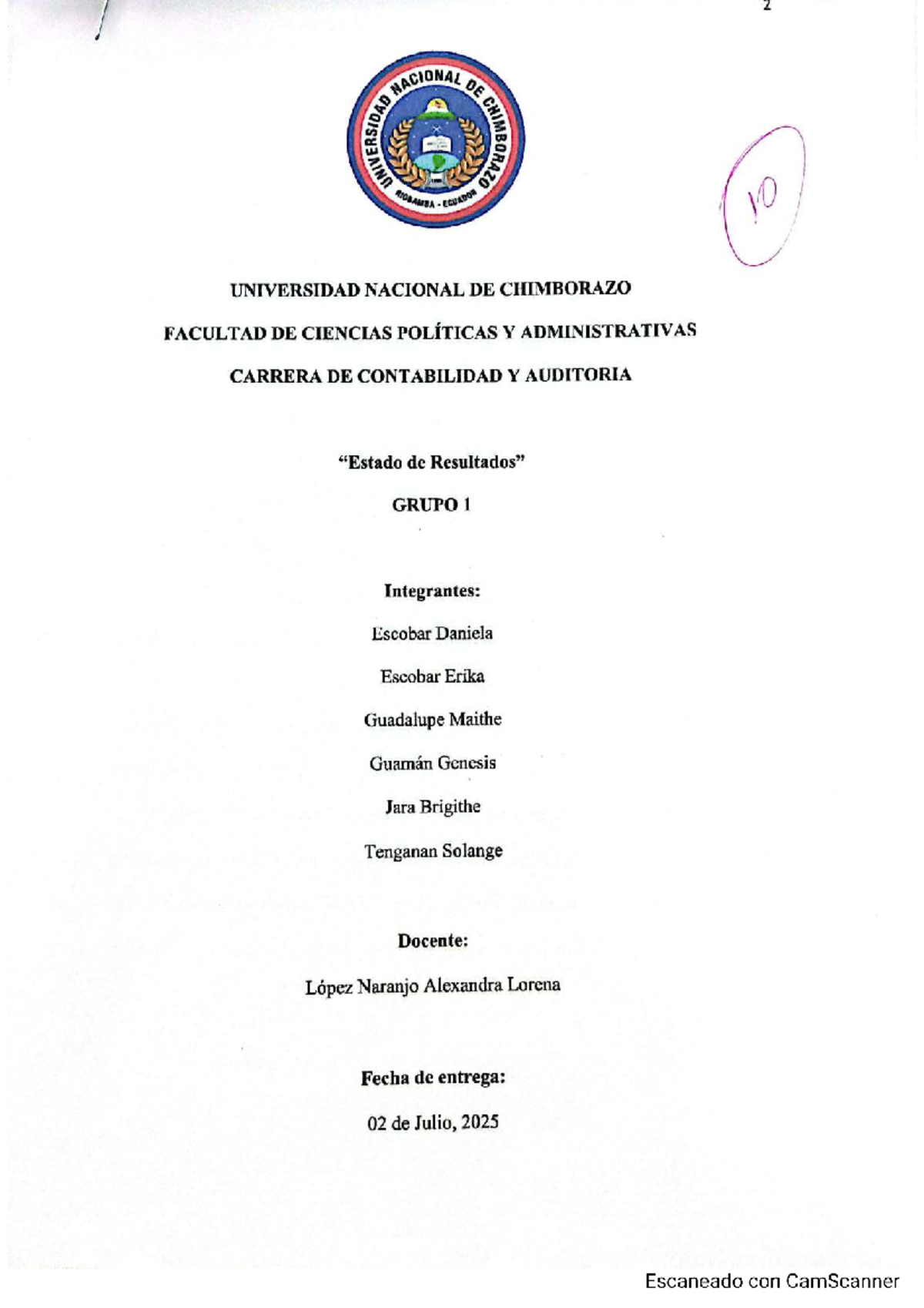 Estado de Resultados - Contabilidad y Auditoría - Grupo 1 - Studocu