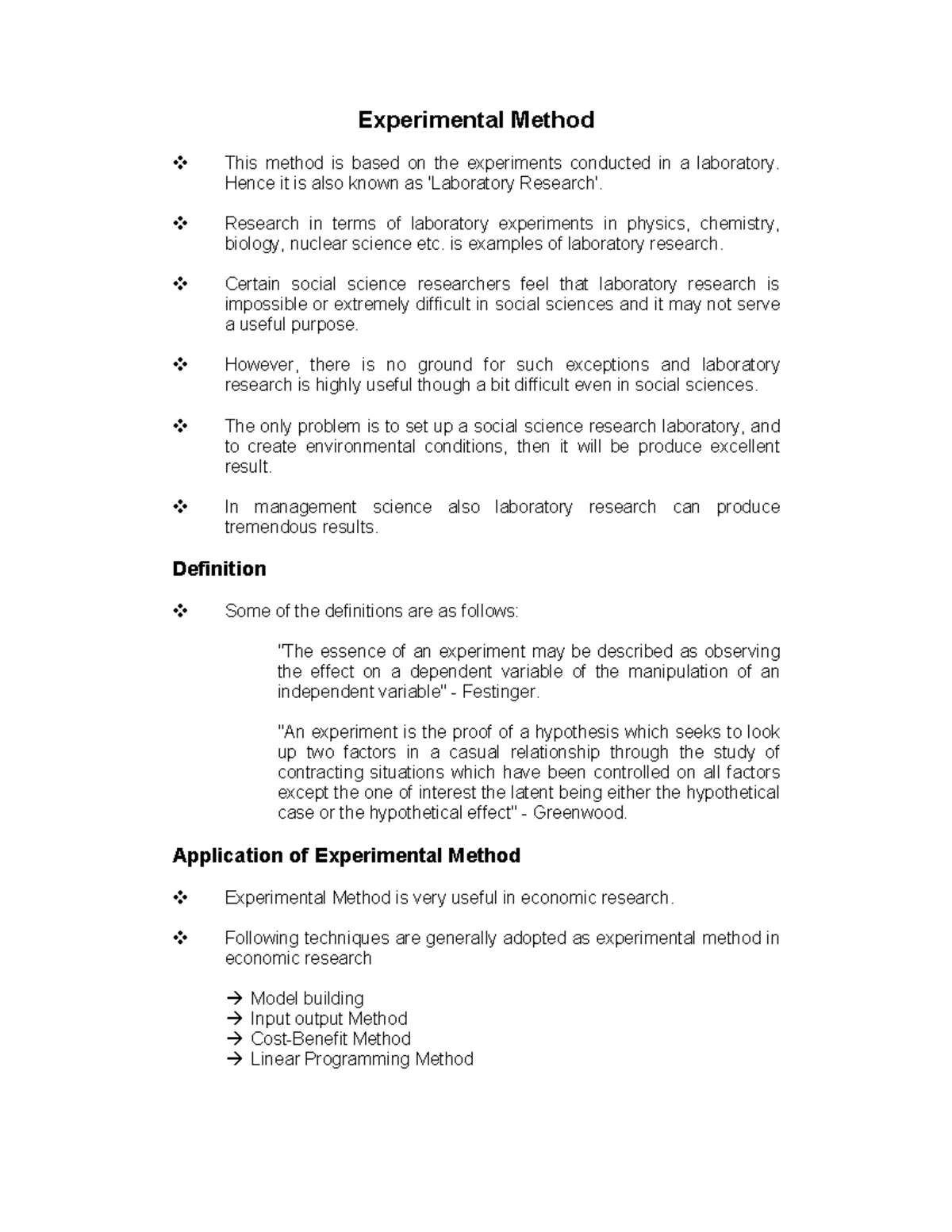 Experiment method - The Experimental Method # What is an experiment ...