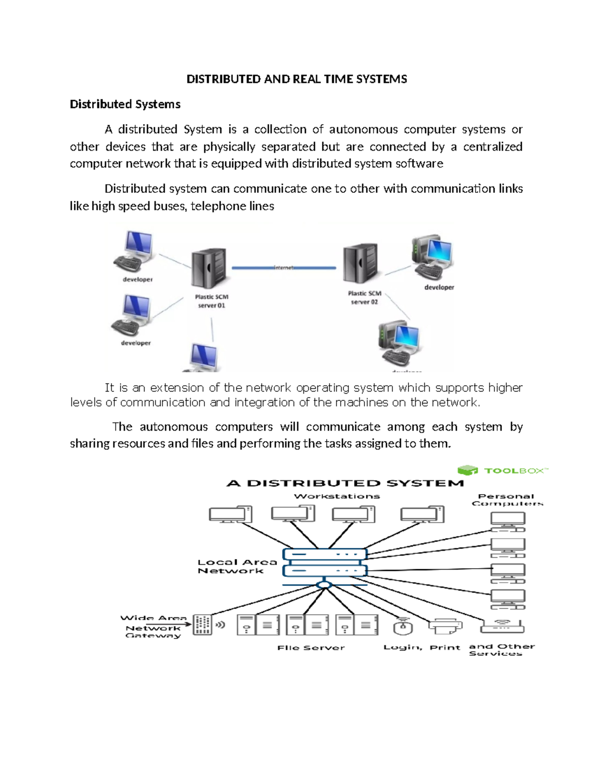 Distributed AND REAL TIME Systems - DISTRIBUTED AND REAL TIME SYSTEMS ...