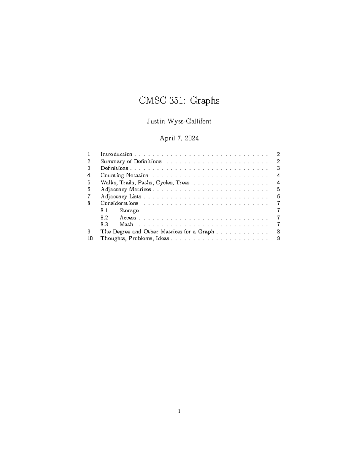 CMSC 351: Final Exam Review on Graph Theory Concepts and Definitions ...