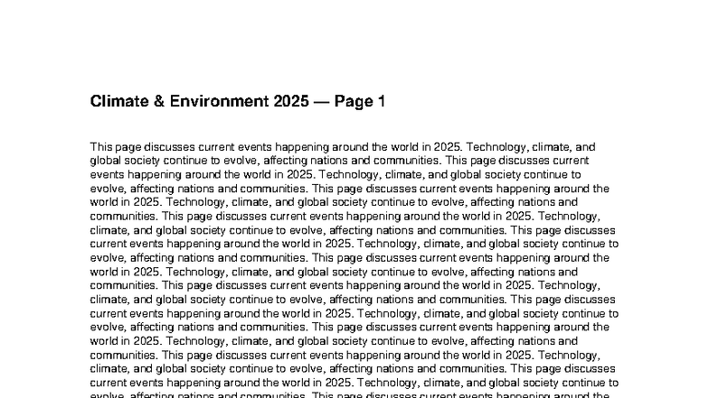 Climate Change and Global Society: Current Events in 2025 - Studocu