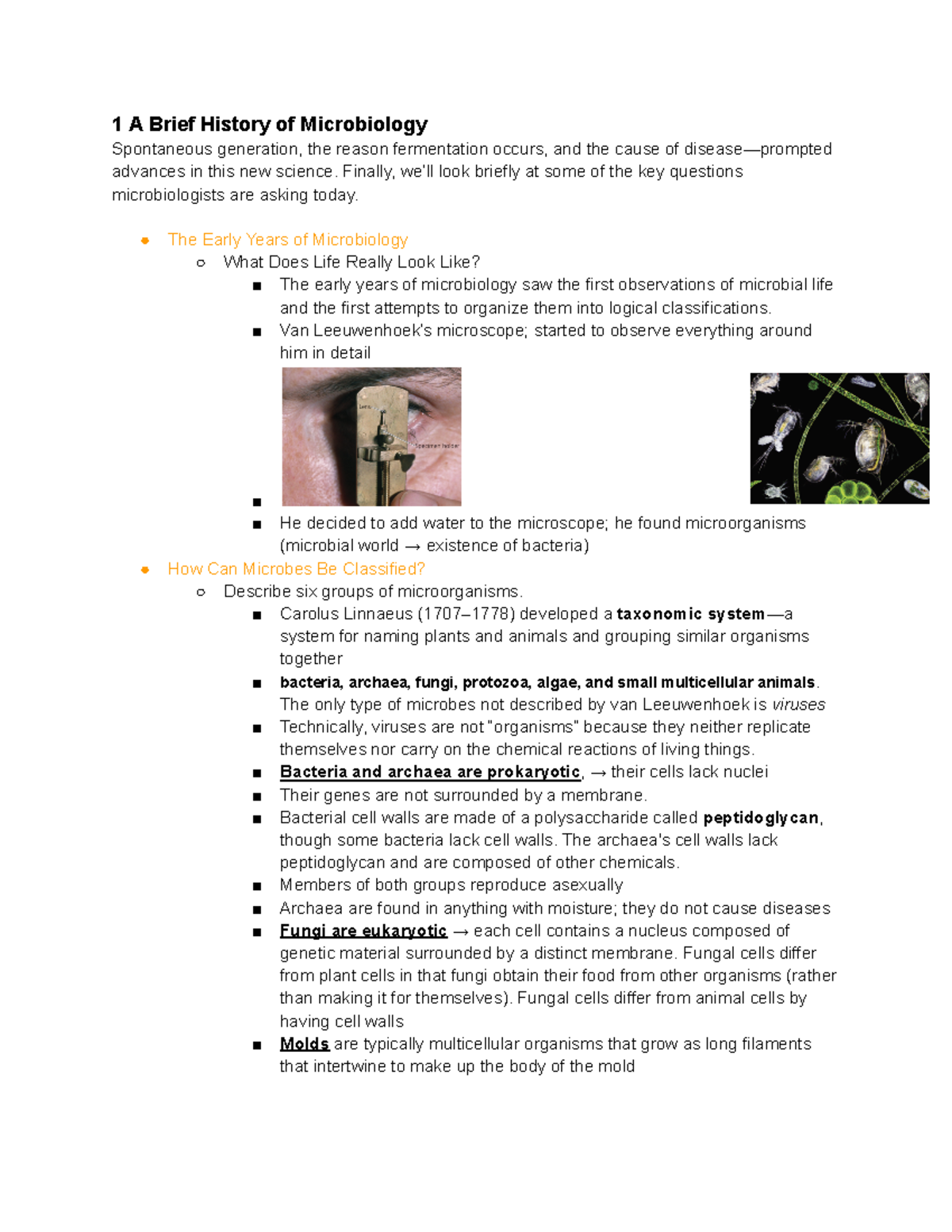 Microbiology Exam #1 Study Guide: Key Concepts from Chapter 1 - Studocu
