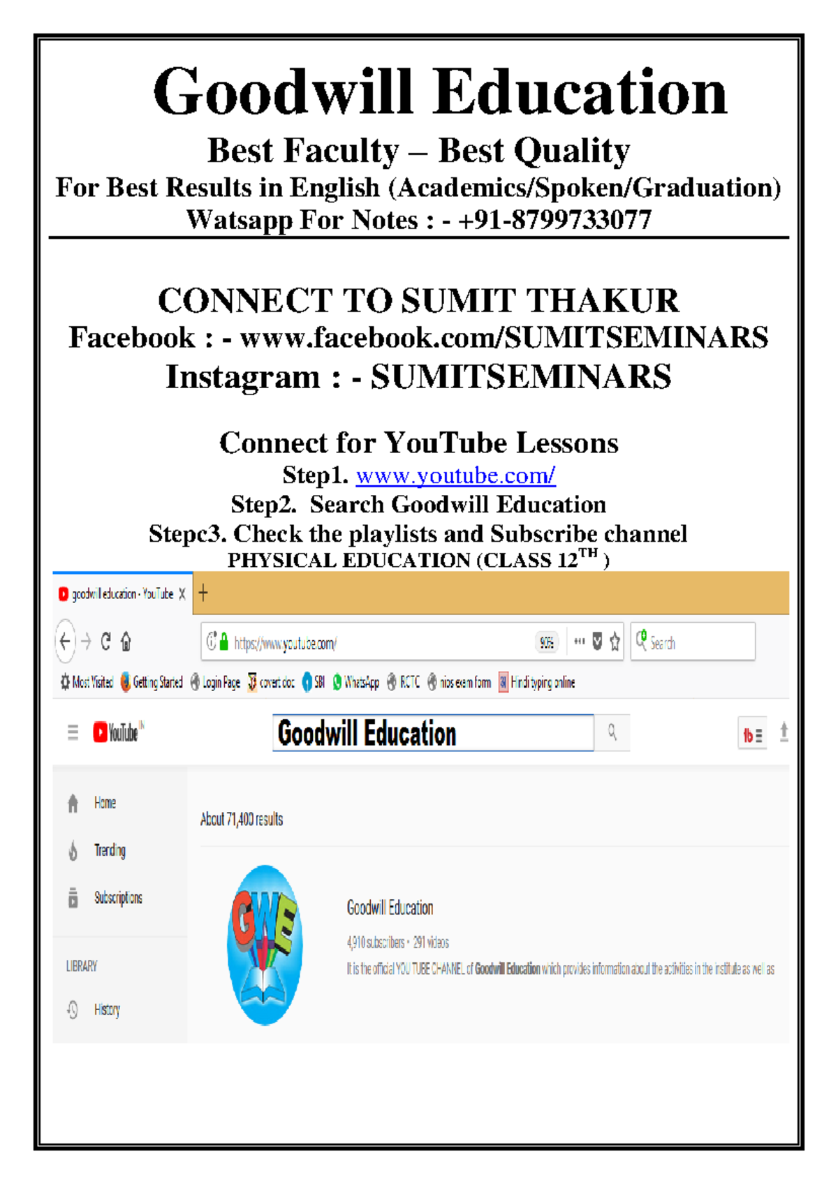 Physical education notes 12th - Goodwill Education Best Faculty – Best ...