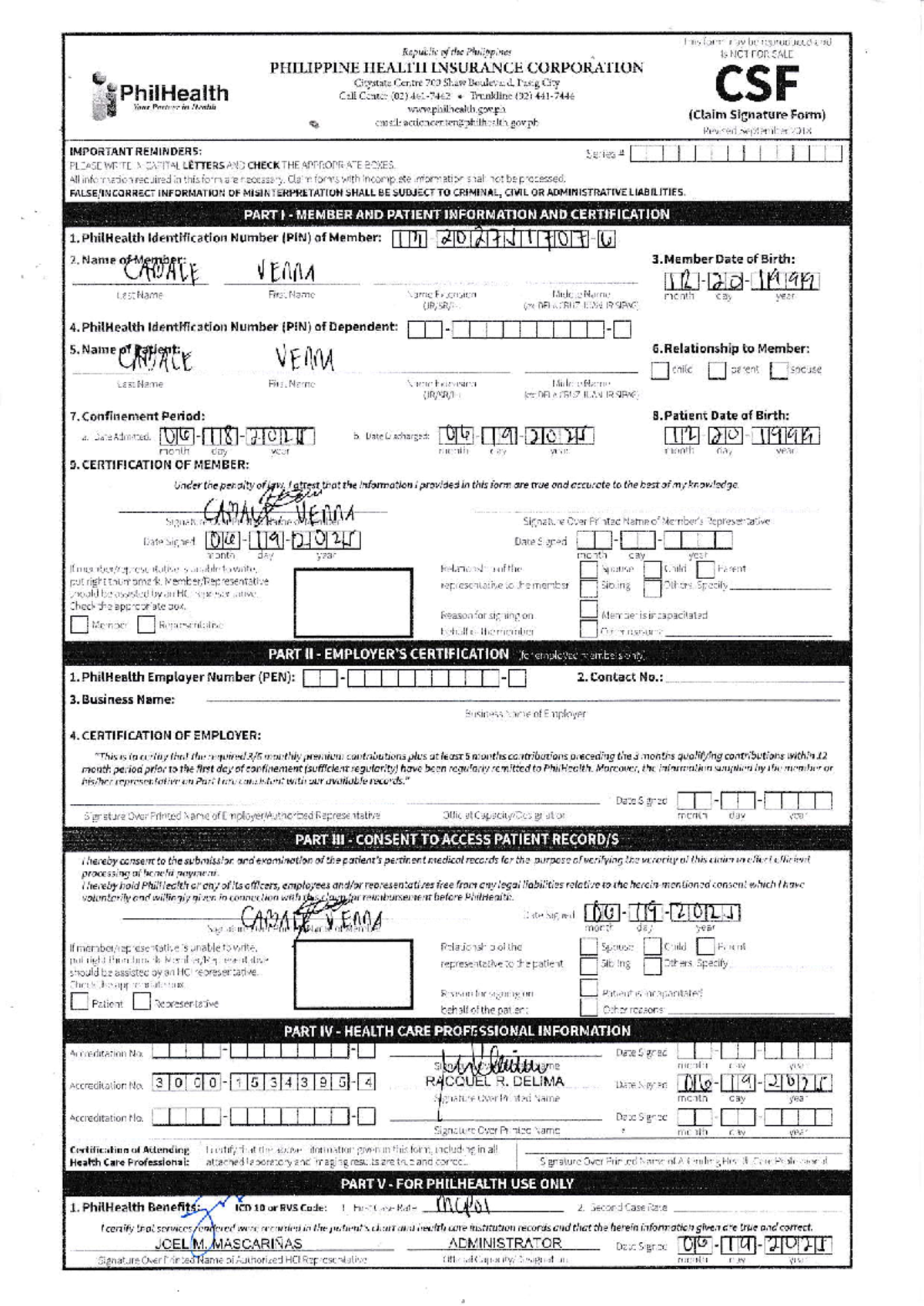 PhilHealth Employer Certification Form (PHIL 101) - Studocu