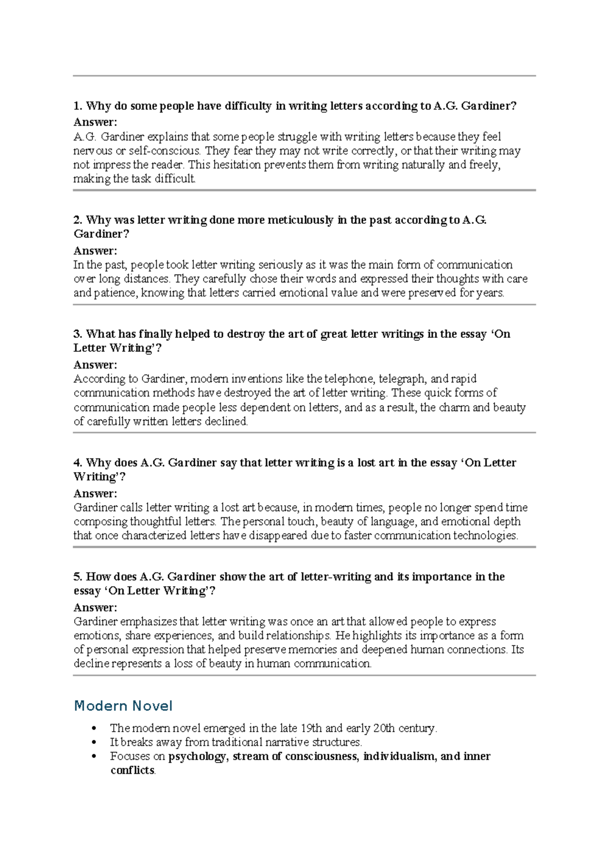 A.G. Gardiner's Insights on Letter Writing & Modern Literature Analysis ...