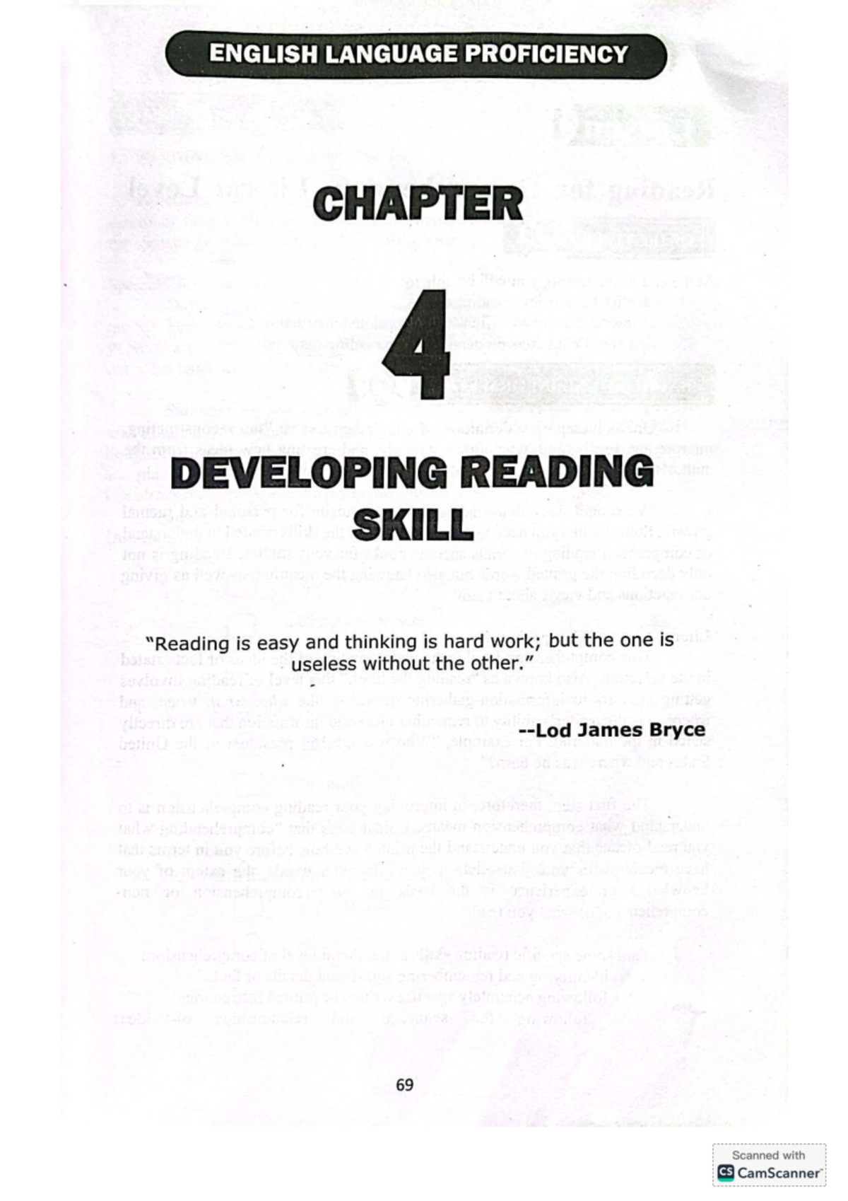ENGLISH LANGUAGE PROFICIENCY ELP Module: Developing Reading Skills and ...