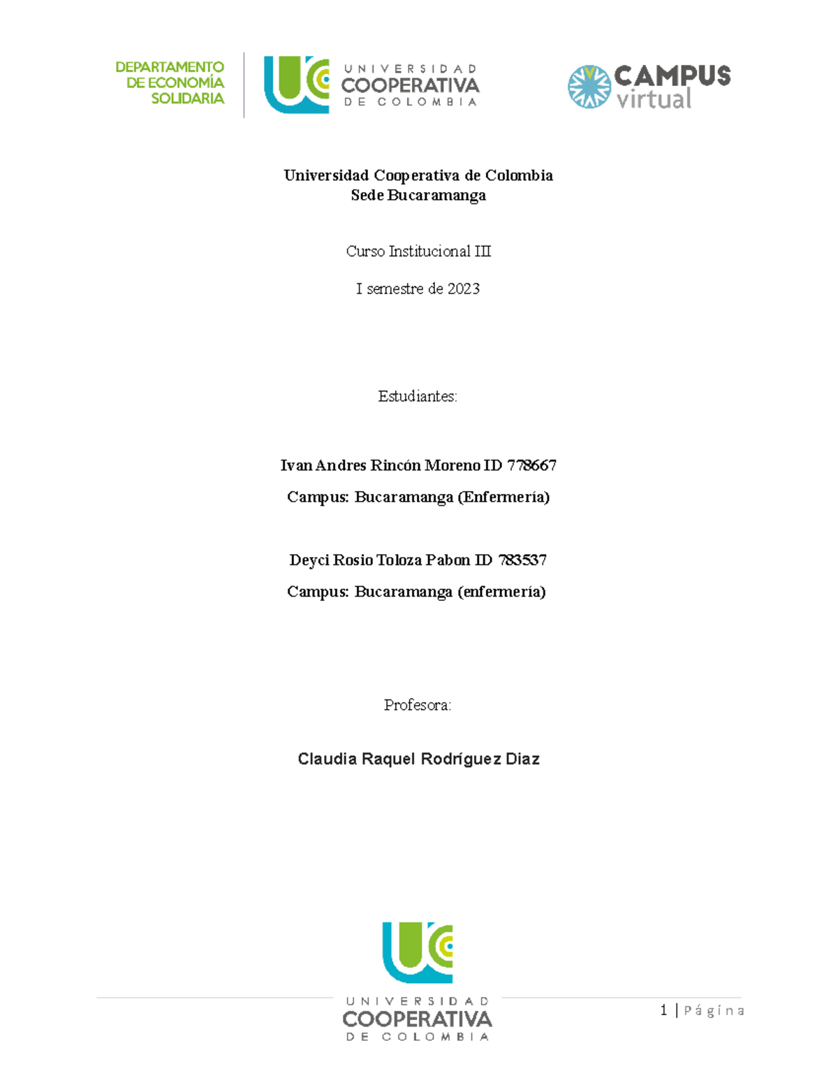Evaluación Reto 1: Cooperativa Nutrición Circular - Institucional III - Document Preview