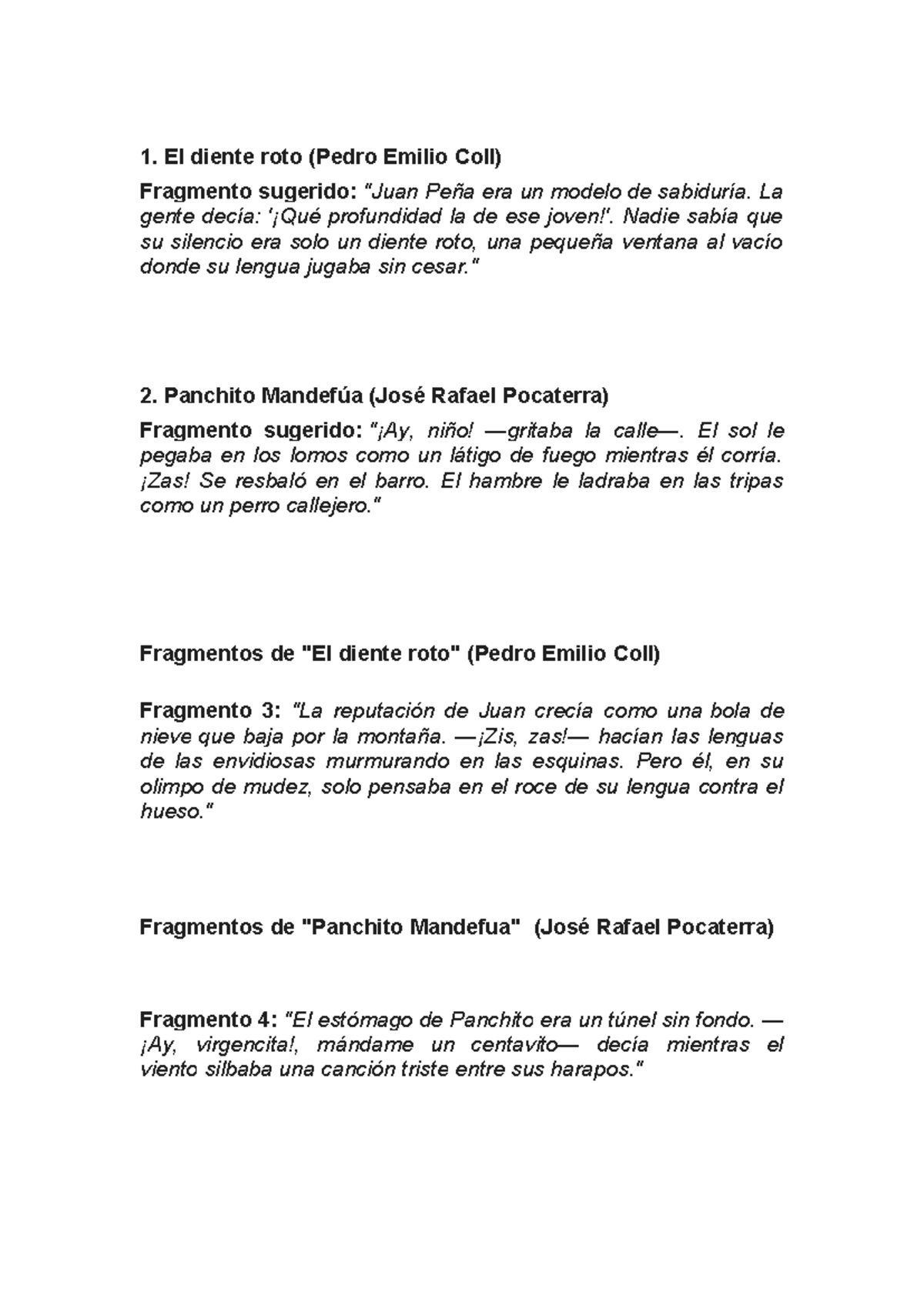 Análisis de los cuentos 