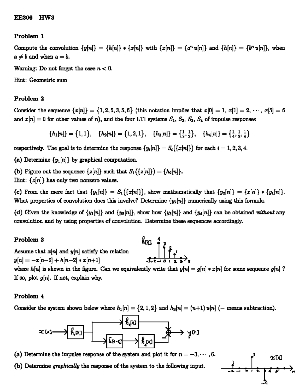 EE306 HW3: Convolution and LTI System Analysis - Studocu