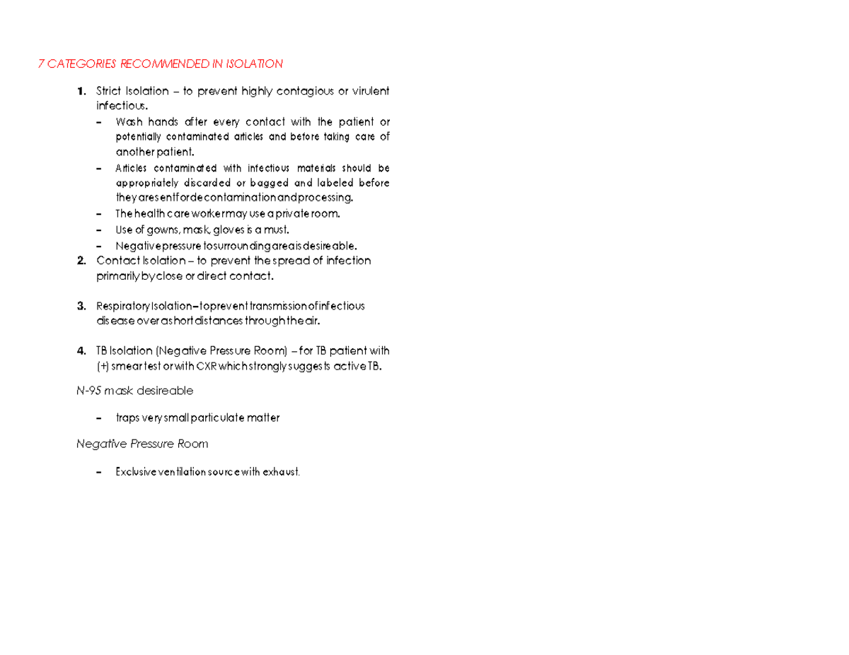 Isolation Precautions: 7 Recommended Categories for Infection Control ...