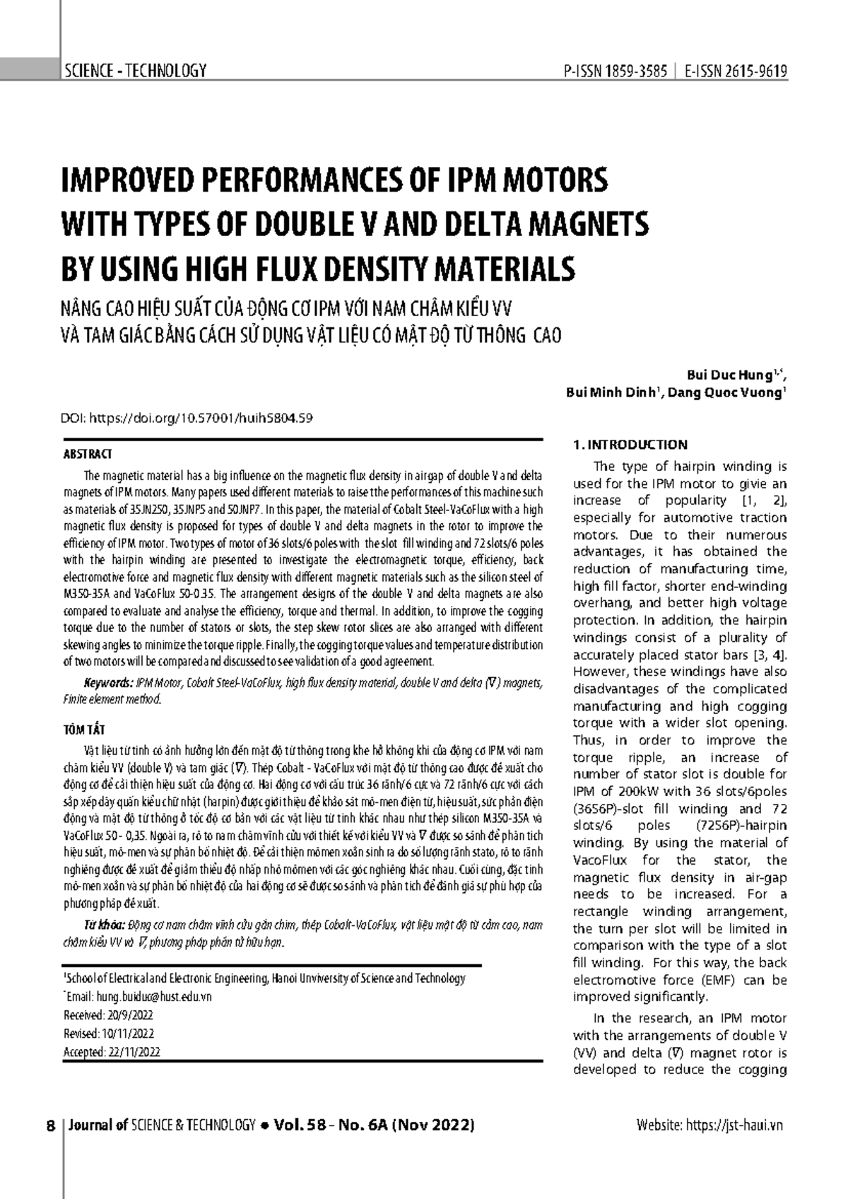 SCIENCE TECHNOLOGY: Enhancing IPM Motor Efficiency with High Flux ...