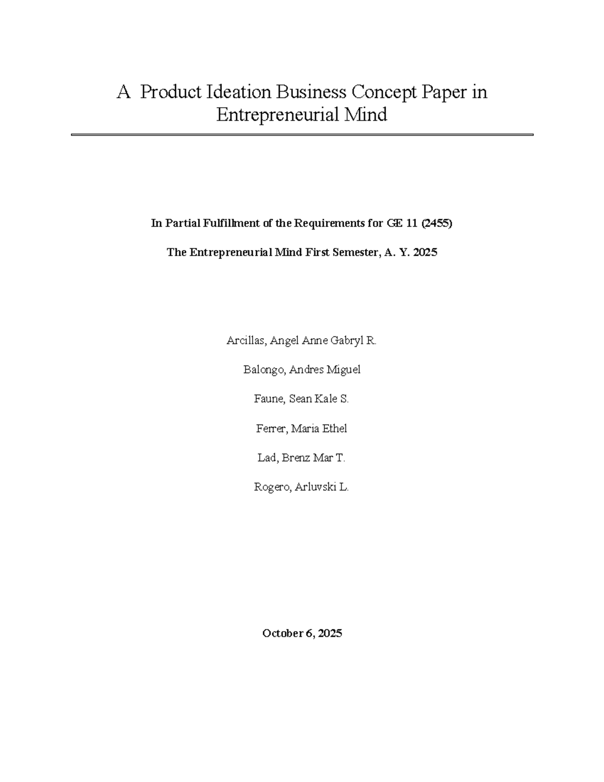 Final Product Ideation Concept Paper for GE 11 (2455) on Smart Vending ...
