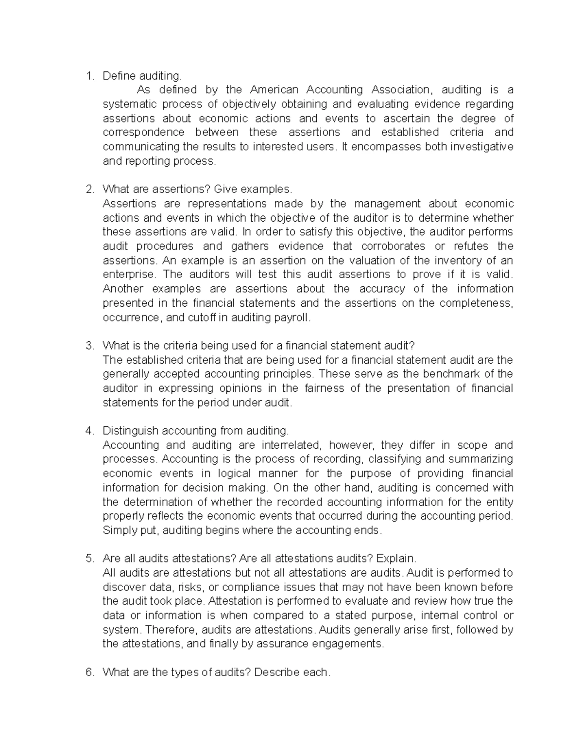AUD Theory Summary Notes - Key Concepts and Themes - Studocu