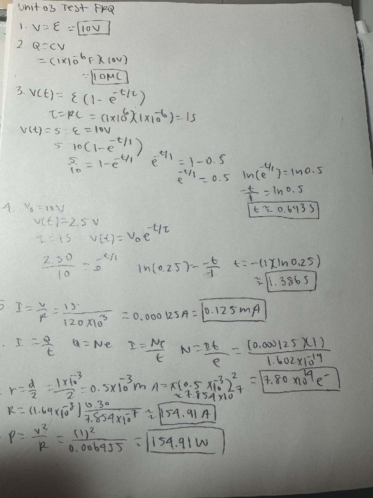 Unit 03 Test FRQ - Detailed Solutions and Explanations - Studocu