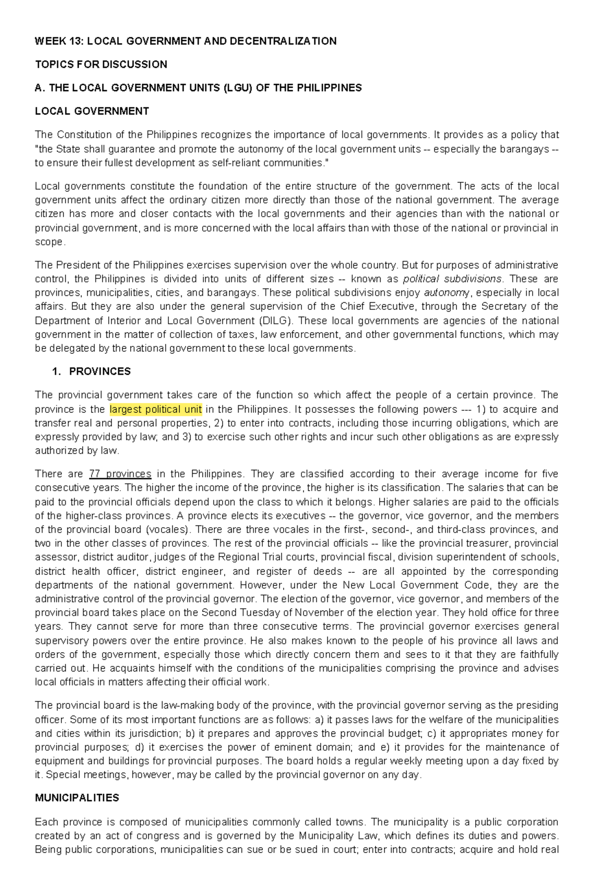 PPGC Finals - Local Government and Decentralization in the Philippines ...