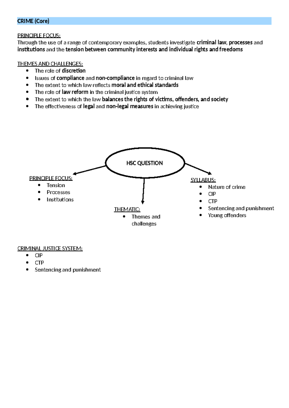 CRIME (Core) Introductory Notes on Criminal Law and Justice System ...