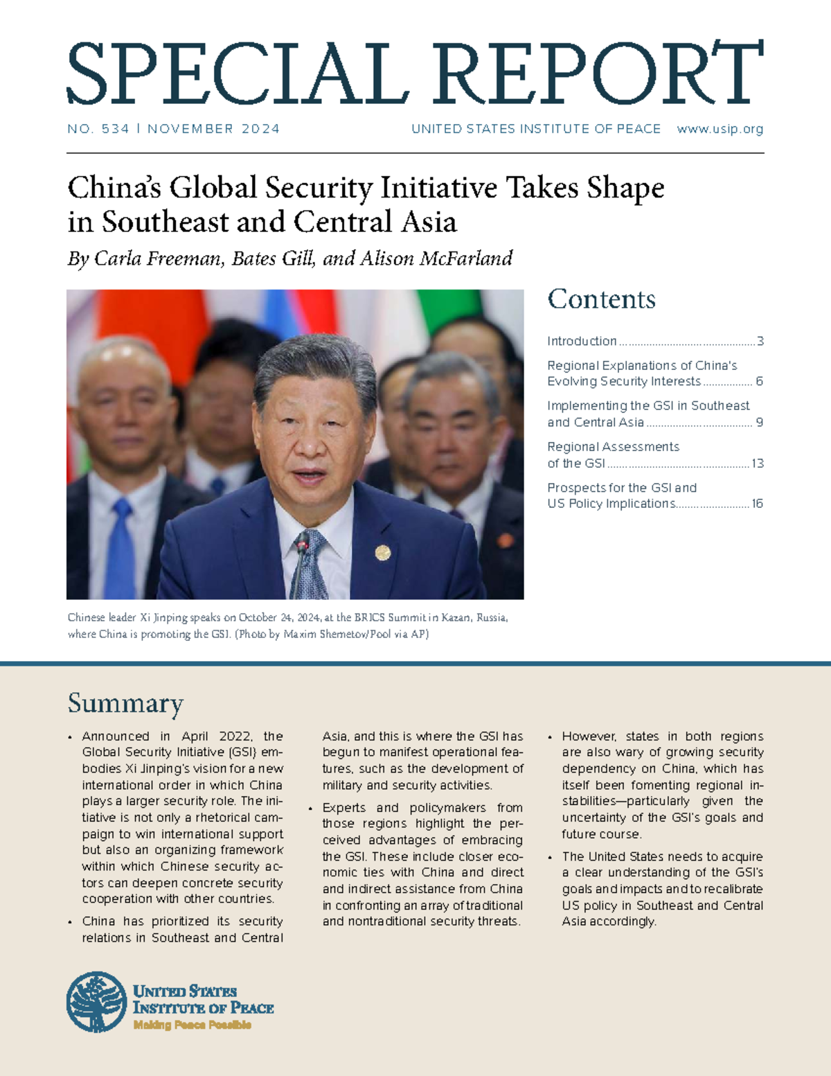 SPECIAL REPORT NO. 534: China's Global Security Initiative in Southeast ...
