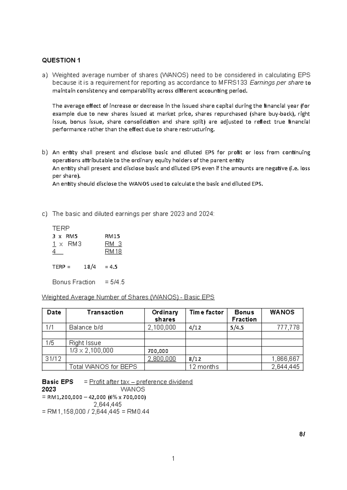 SS FAR570 - FA JUL 2025 - Past Year Questions on EPS and Taxation - Document Preview