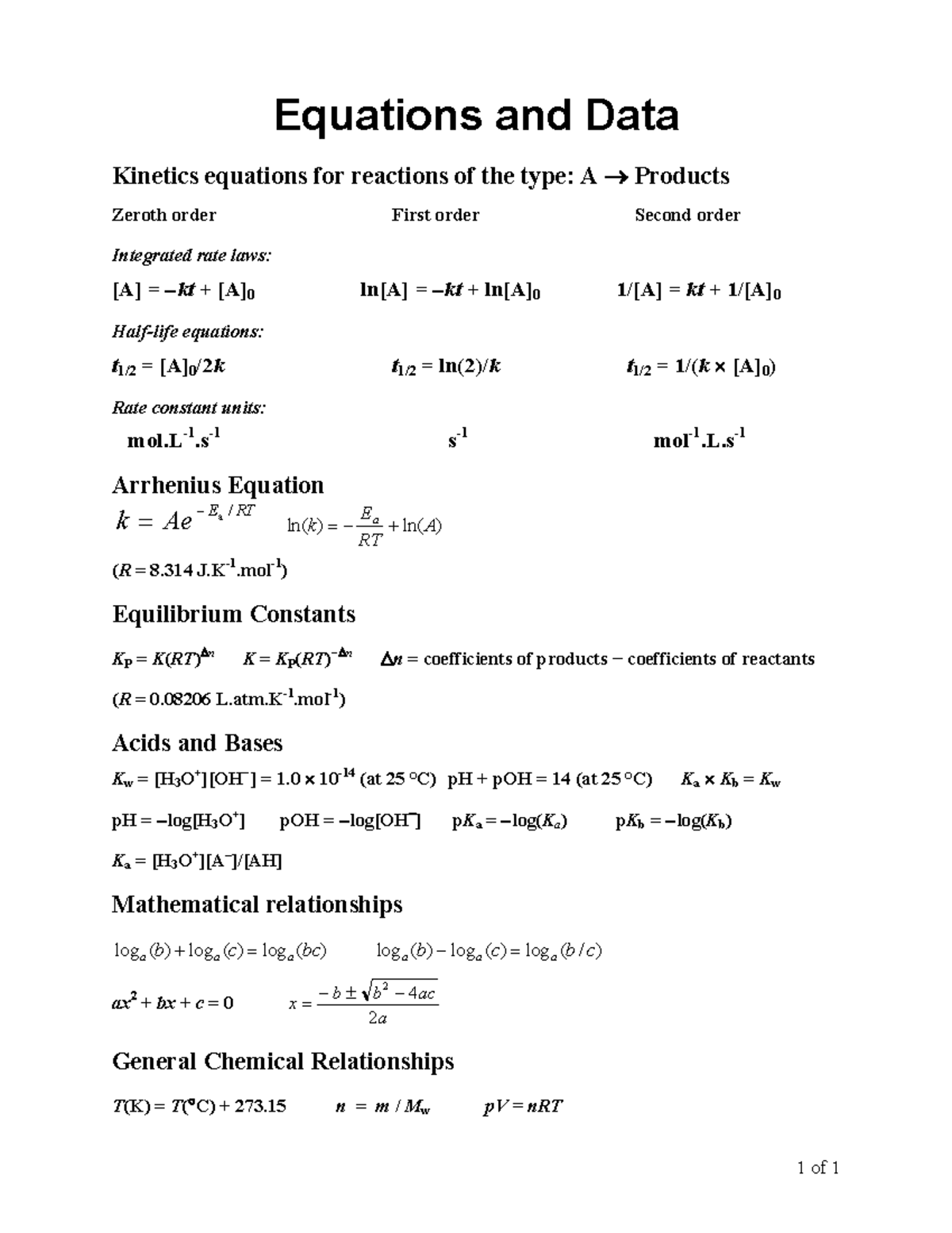 3bad6fec665f0b61c4e28d78b2f99243 a34ccb5a - 1 of 1 Equations and Data ...