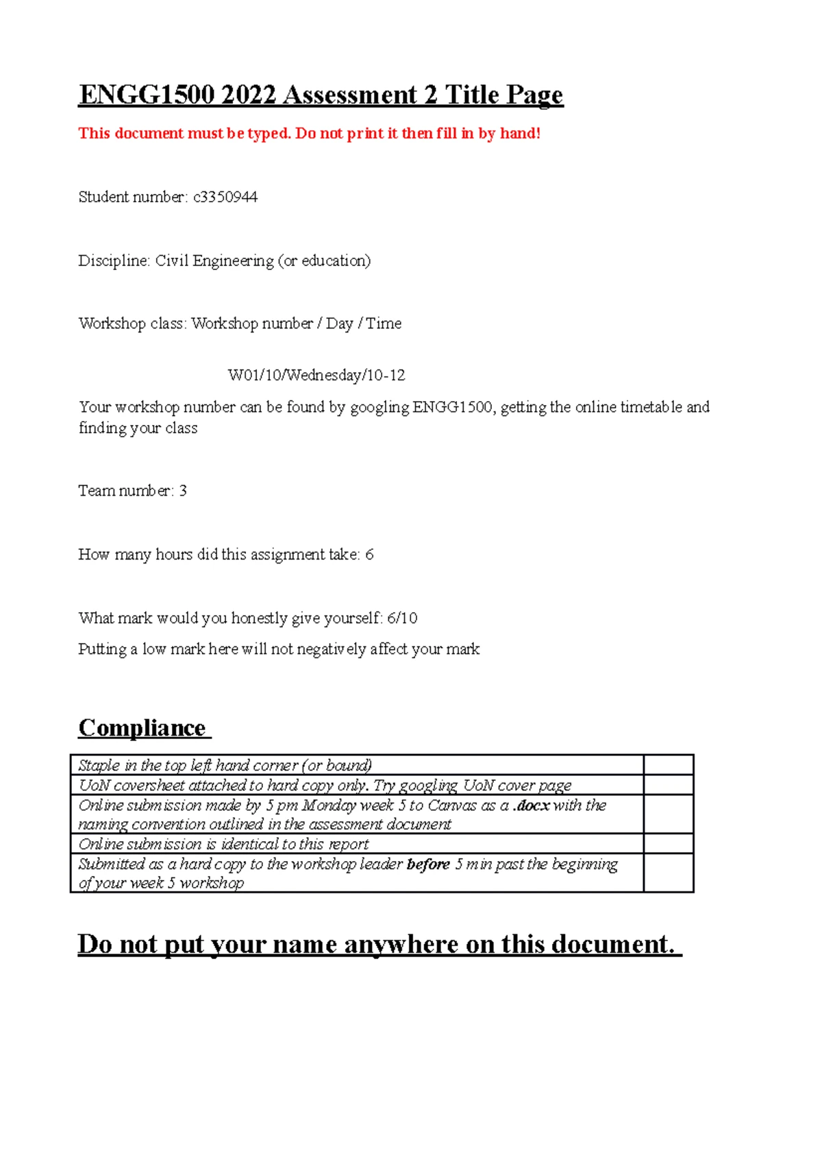 ENGG1500 2025 Assessment 6 Final Report Guidelines and Checklist - Studocu