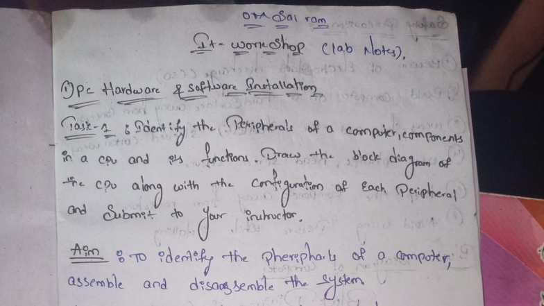 OM Sai Ram Workshop: PC Hardware & Software Installation Notes (02 ...