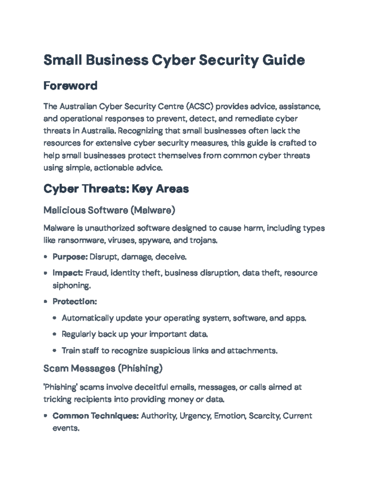 Small Business Cyber Security Guide: Protecting Against Common Threats ...