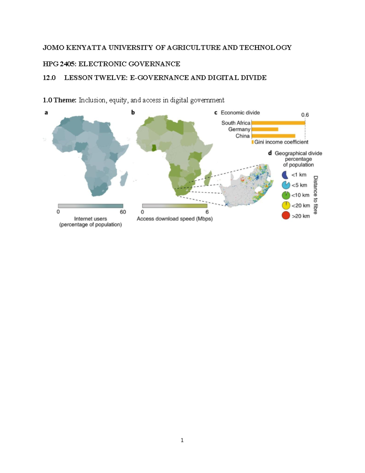 HPG 2405: Electronic Governance - Understanding the Digital Divide ...