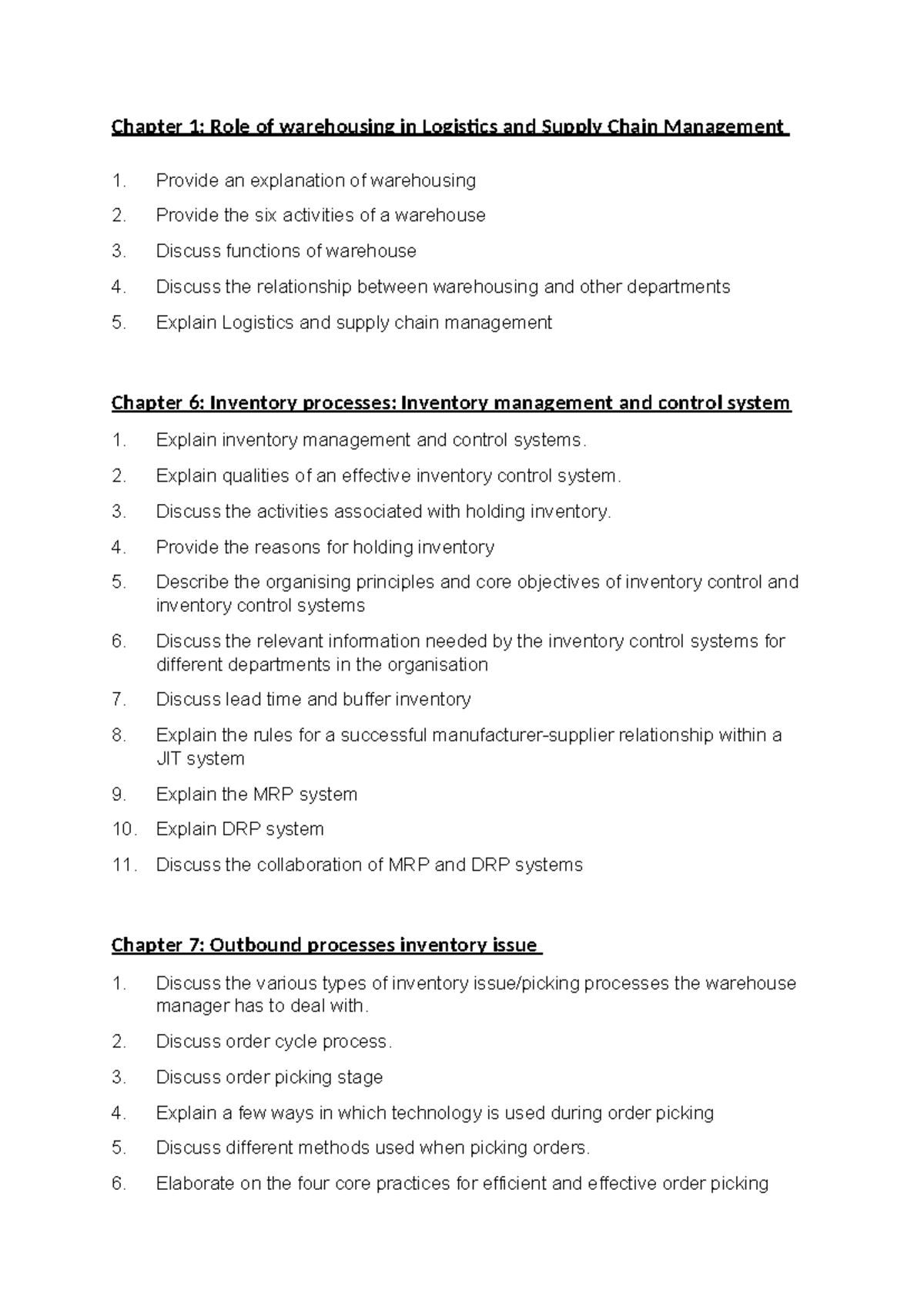BPD3001: Comprehensive Overview of Warehousing & Inventory Management ...