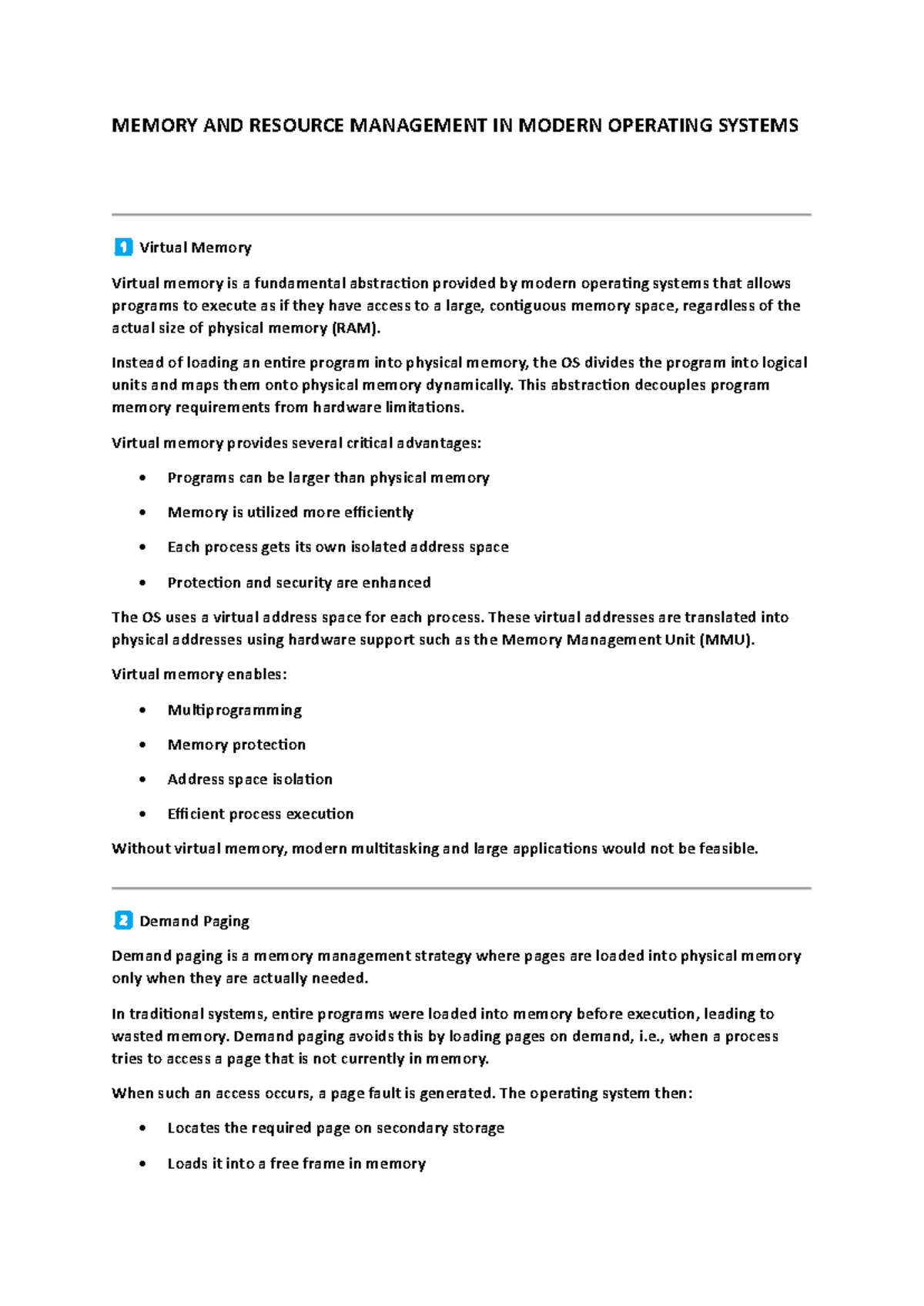 OS 2 - Memory & Resource Management Notes for New Syllabus - Studocu