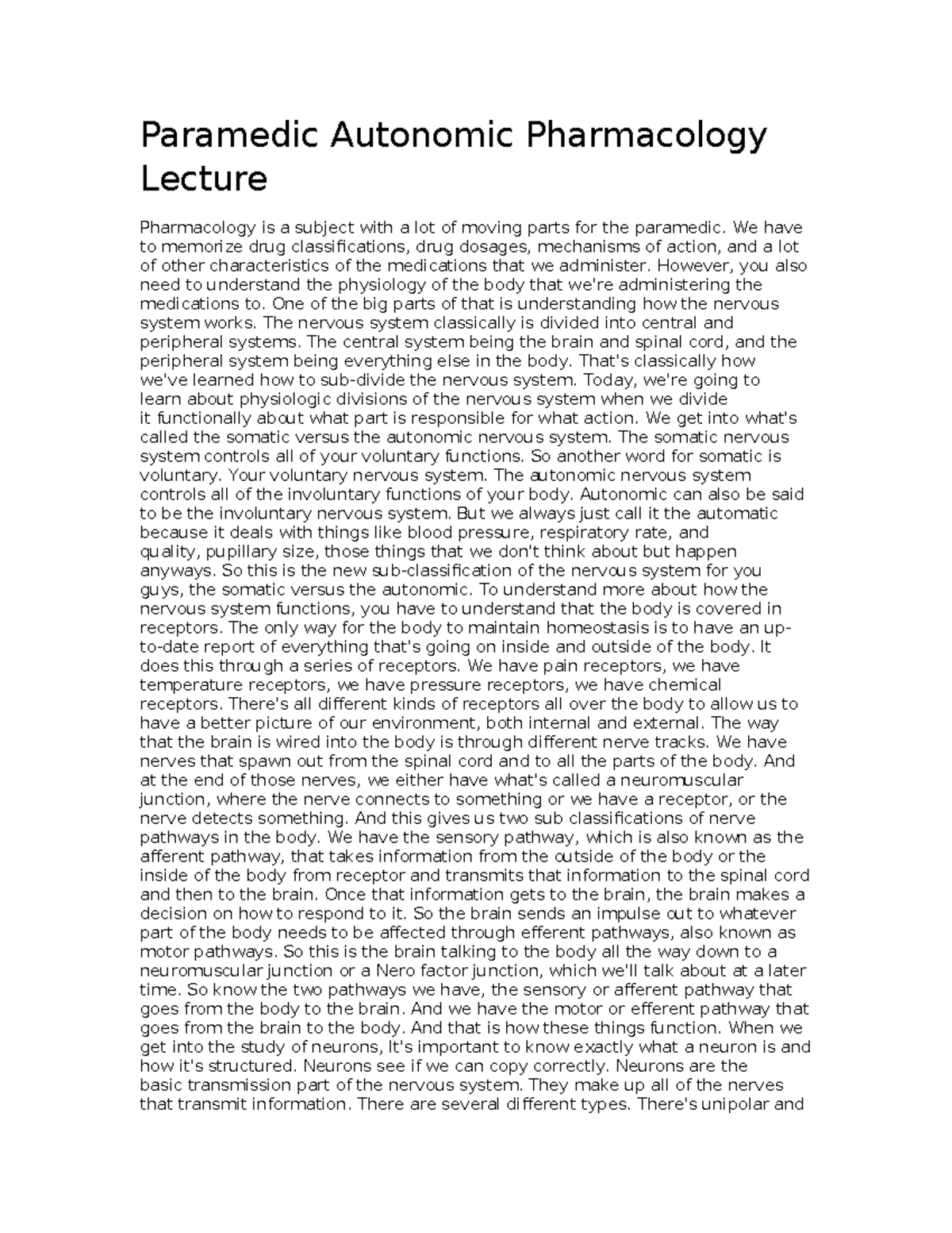 Pharmacology Math for IV Infusions: Advanced EMT Class 257 Lecture ...