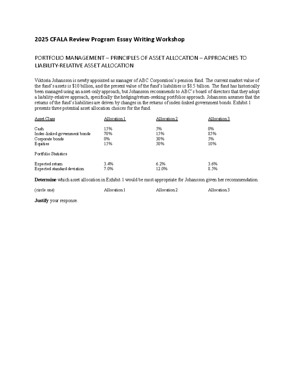 2025 CFA Level 3 Sample Essay: Portfolio Management Strategies and ...