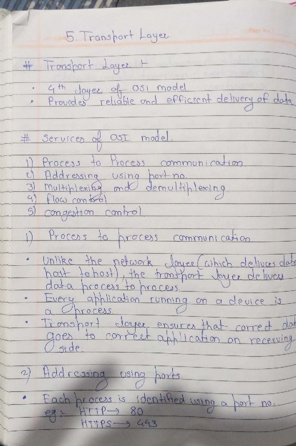 Transport Layer Notes for Computer Networks (CSE 051) - Studocu