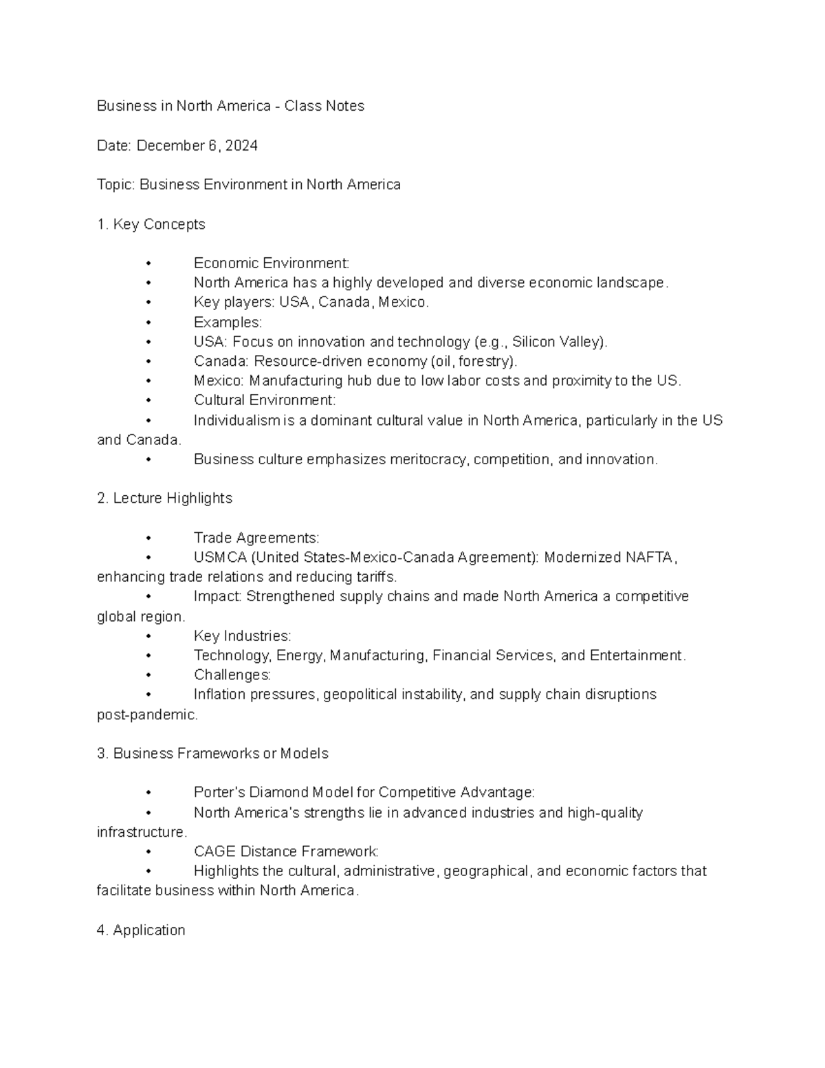 Module 2: North American Business Notes - Business in North America ...