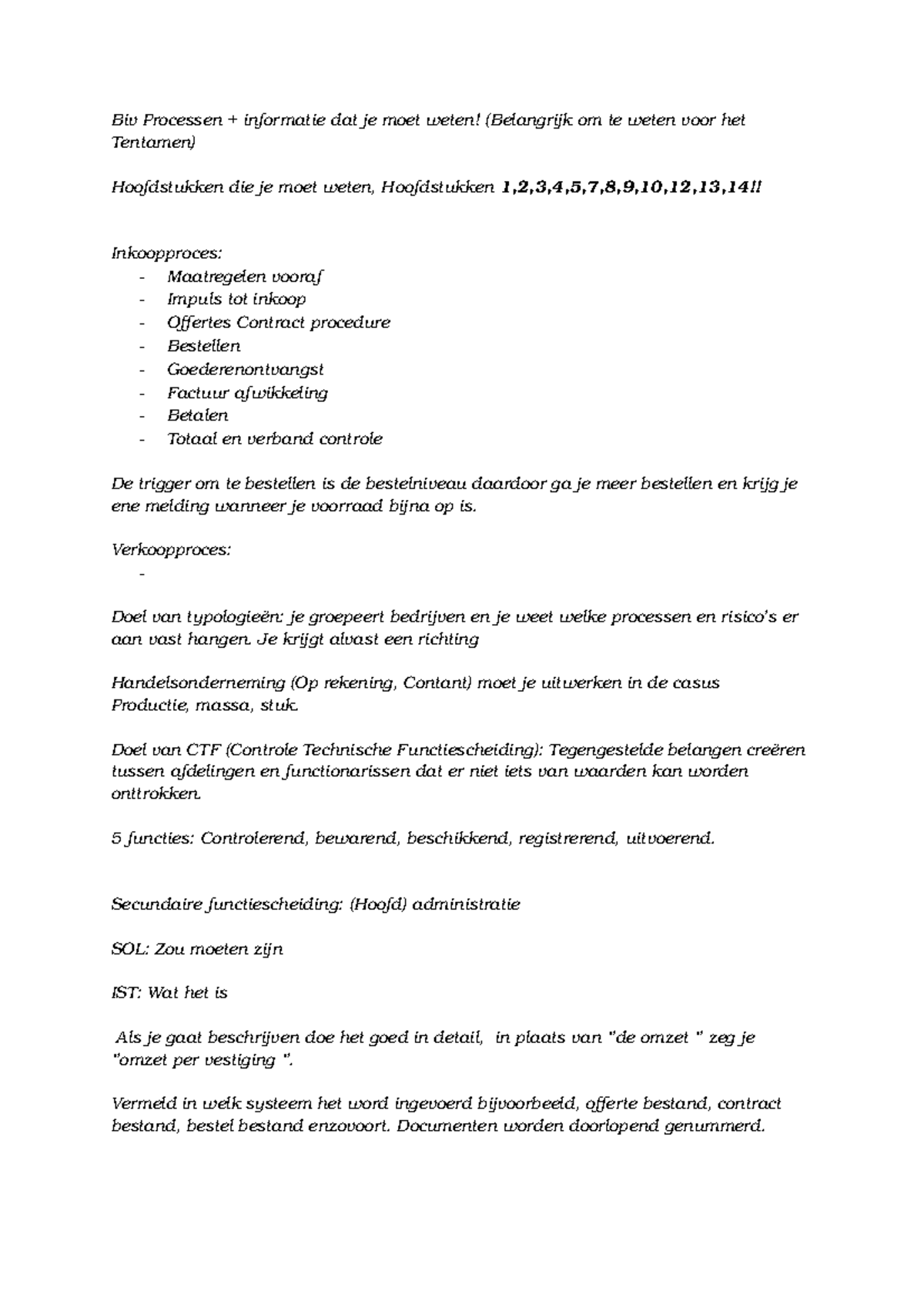 BIV Tentamen Samenvatting: Processen en Informatie voor Hoofdstukken 1 ...