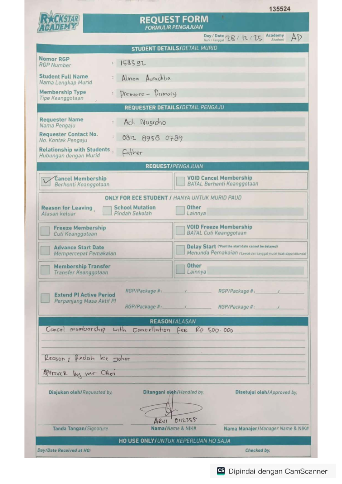 135524 REQUEST FORM: Membership Cancellation for ECE Students - Studocu