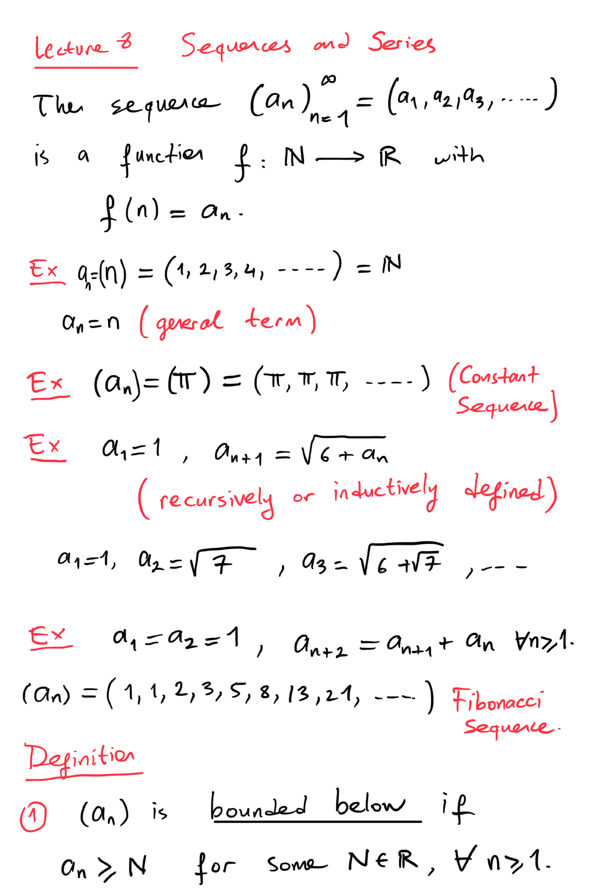 Lecture 8: Sequences and Series - Convergence and Divergence Concepts ...