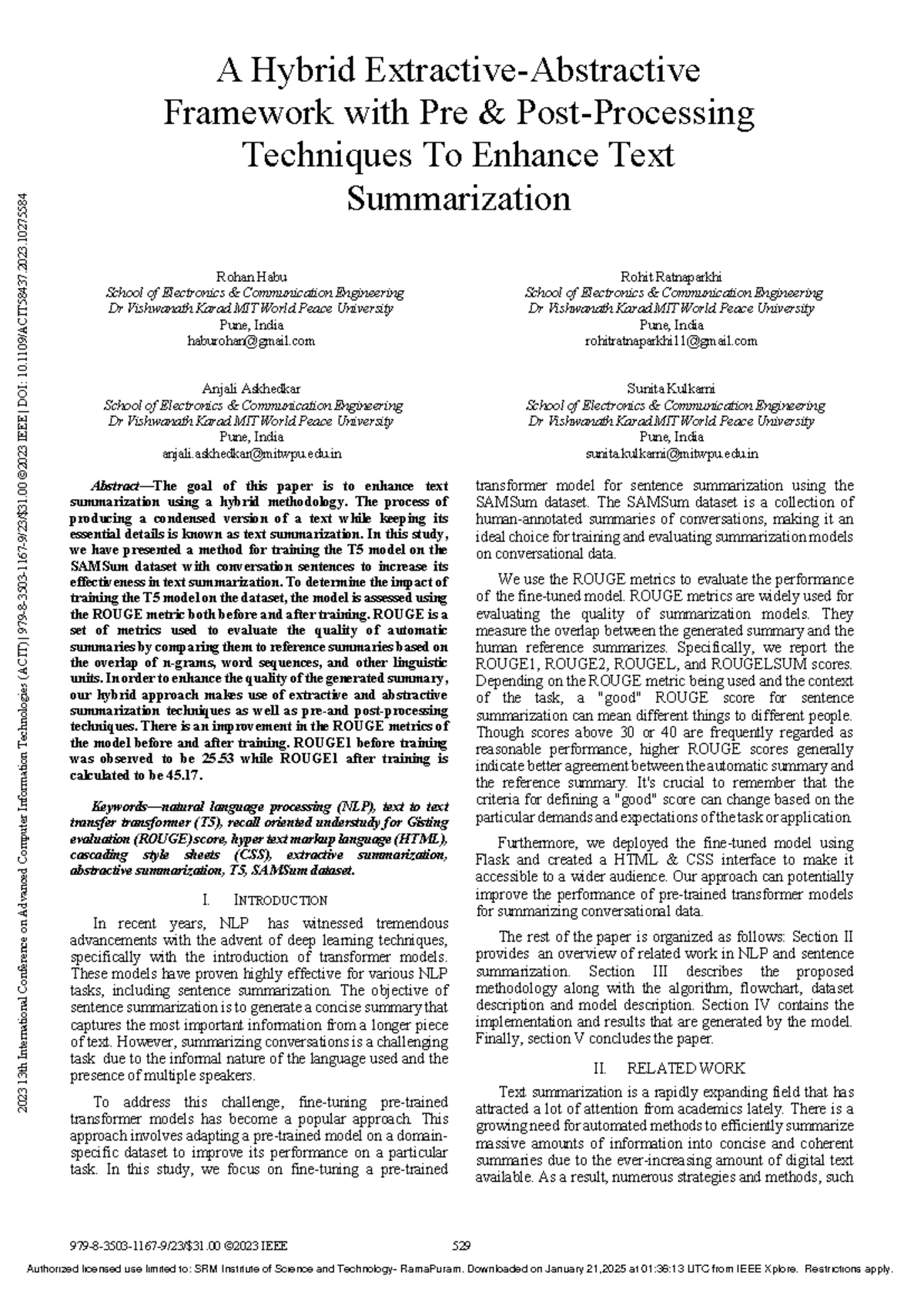 NLP based Text Summarization Techniques for News Articles - NLP based ...