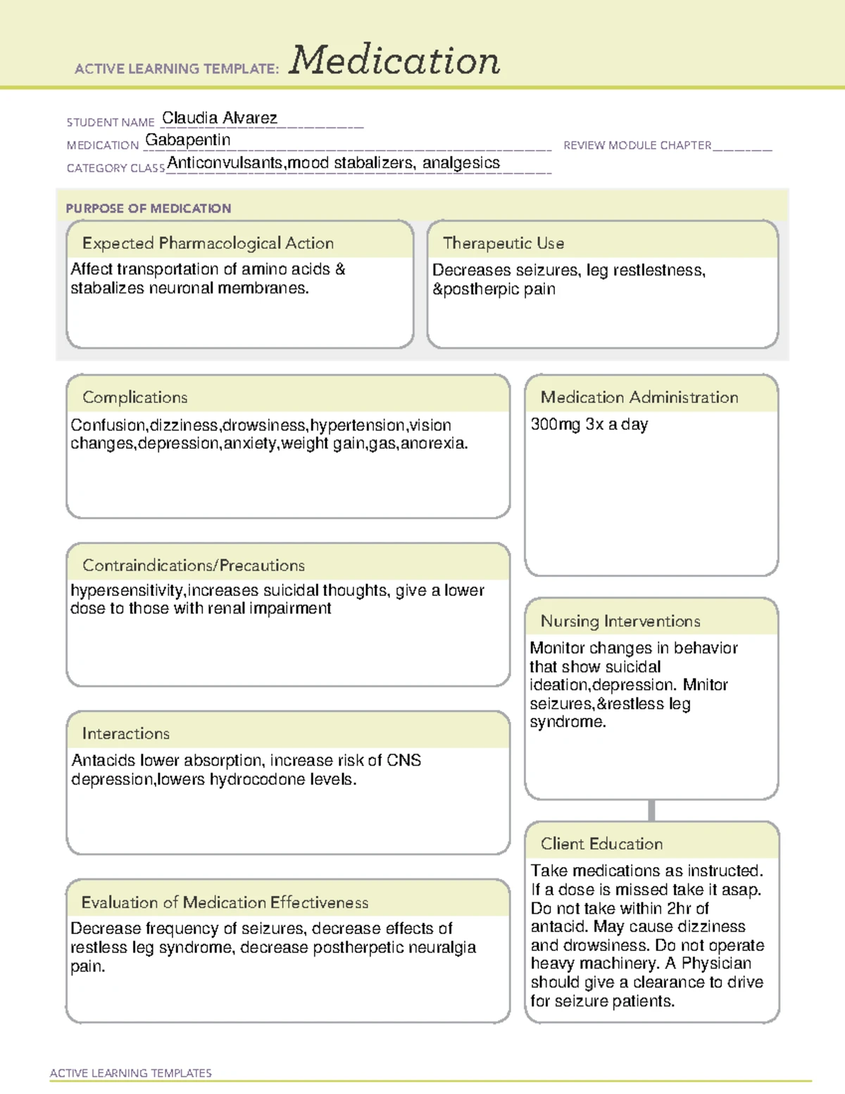 Med Card: Senna 12 - Medication Review Template for Nursing - Studocu
