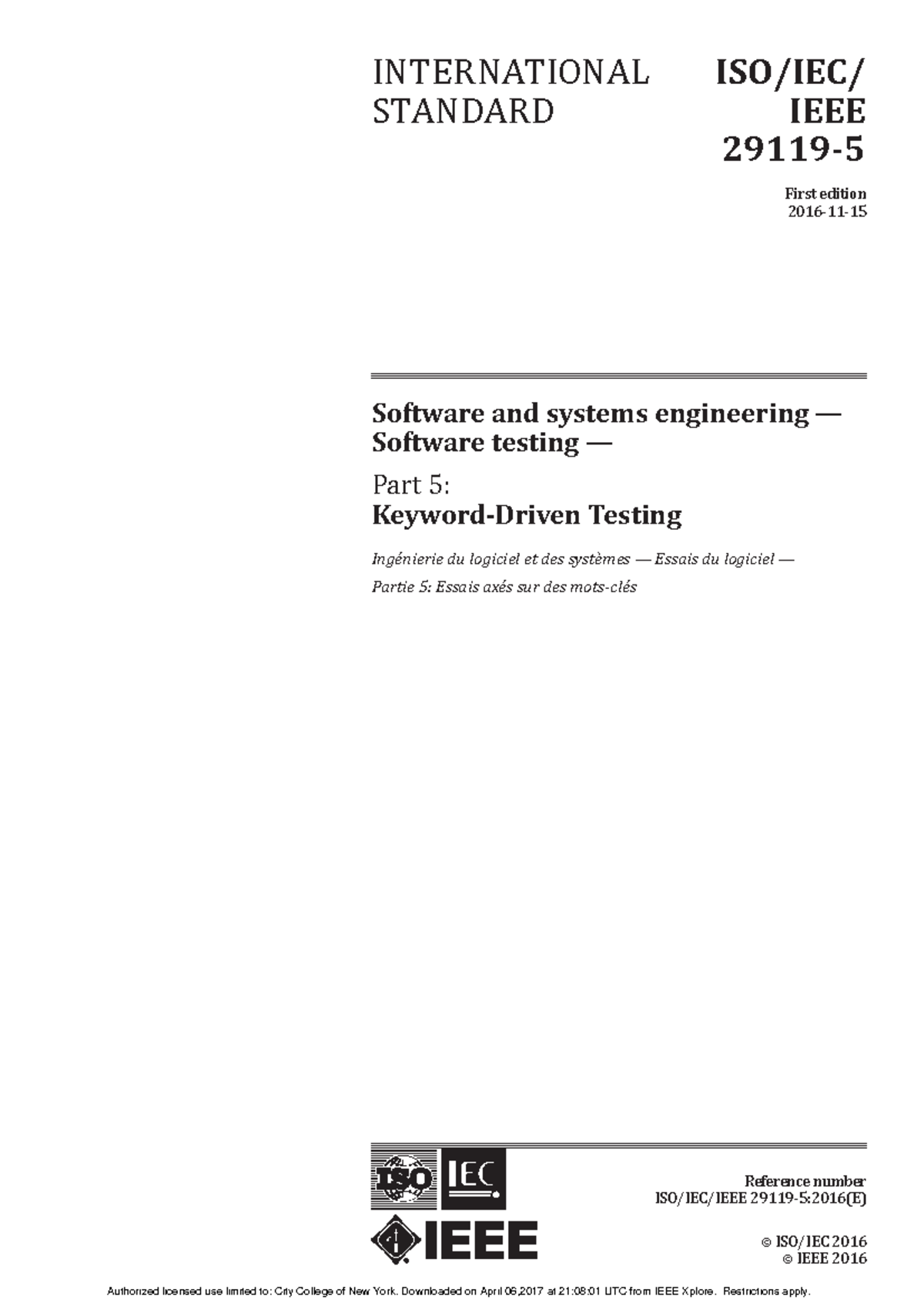 ISO IEC IEEE 29119 5 - Software and systems engineering — Software ...
