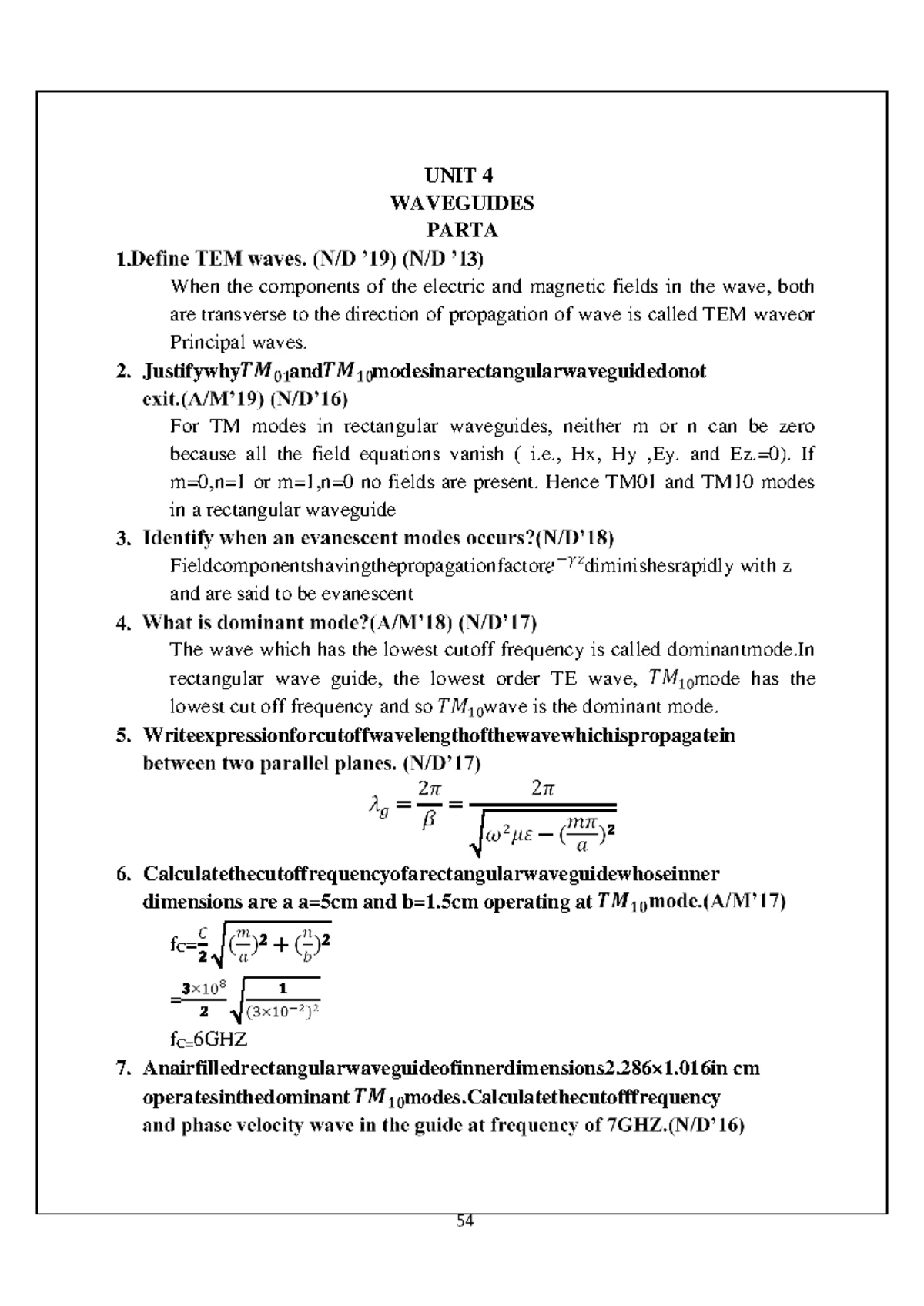 Transmission Lines and RF Systems - EC3551 - Important Questions with ...